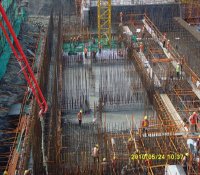 海阳核电1号常规岛地下室底板1区混凝土浇筑完成
