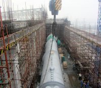 福清核电2#常规岛除氧器顺利吊装就位