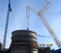 海阳核电1号机组稳压器吊装圆满成功