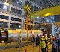 方家山核电工程1#发电机组转子顺利穿装完成