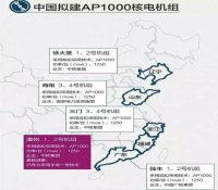 《中国拟建AP1000核电机组位置图》发布